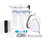 Standard PRO reverse osmosis filter with mineralization and pump on metal rack