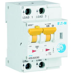 intrerupator diferential afdd 25a 2p c 10ka 30ma, eaton