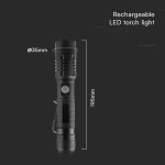 lanterna led 10w aluminiu cu incarcare usb tip c