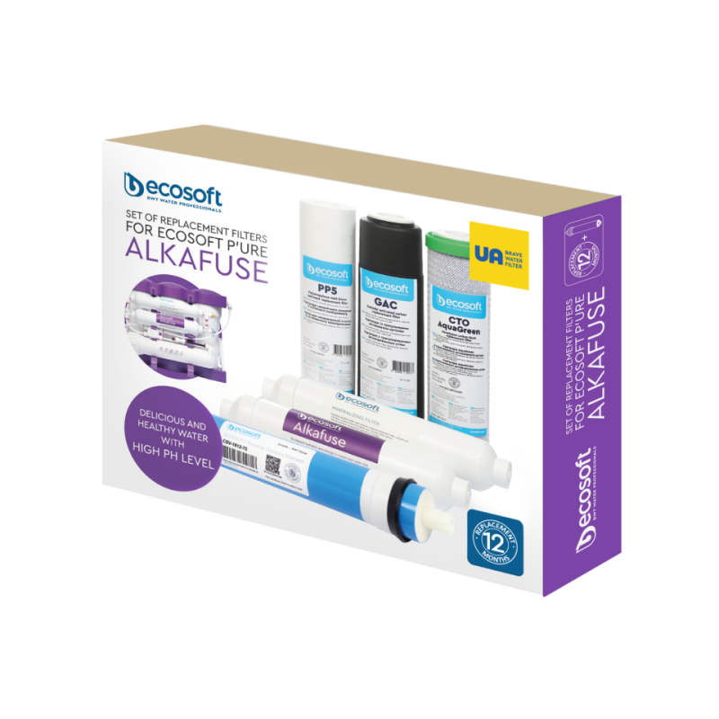 P'URE Alkafuse pachet de 6 filtre de schimb PP5-GAC-CTOAG-75GPD-ALKAFUSE-POSTMIN