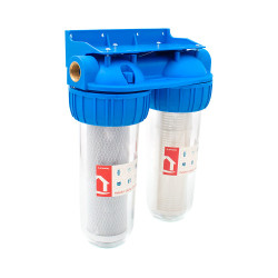 filtru apa dublu cu sita/carbune 2x3/4x10