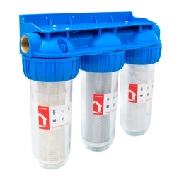 filtru apa triplu cu carbune/bumbac/sita 3x3/4*10