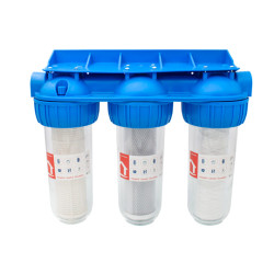 filtru apa triplu cu carbune/bumbac/sita 3x3/4*10