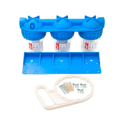 filtru apa triplu cu sita/carbune/bumbac 3x3/4x5 ff