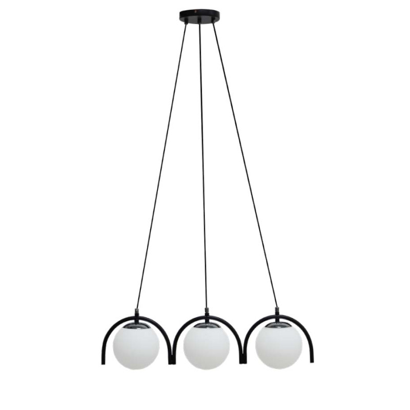 pendul glace 3xe27 ip20, negru, erste