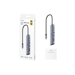 adaptor usb-c tata - hdmi mama, 4k60hz, pd 100w, 2x usb-a 3.0 5gbps, 1x usb-c 3.0, sd cudy uh407