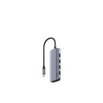 adaptor usb-c tata - hdmi mama, 4k30hz, pd 100w, 4 usb-a 5gbps cudy uh500