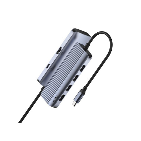 adaptor usb-c tata - hdmi mama, 4k30hz, pd 100w, 4 usb-a 5gbps cudy uh500