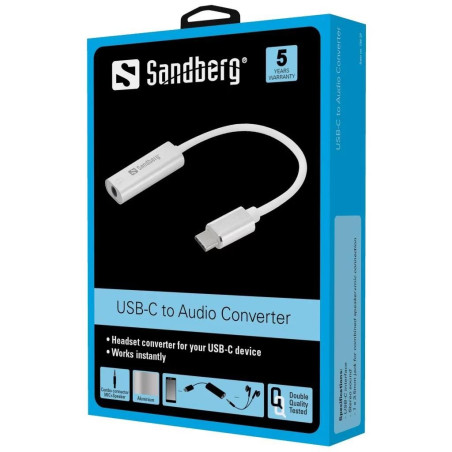 adaptor usb-c - audio 3.5mm sandberg 136-27