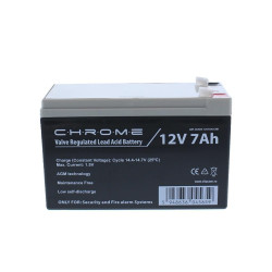acumulator plumb-acid 12v 7ah chrome, security, terminal t1/f1
