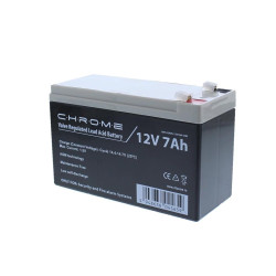 acumulator plumb-acid 12v 7ah chrome, security, terminal t1/f1