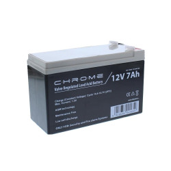 acumulator plumb-acid 12v 7ah chrome, security, terminal t1/f1