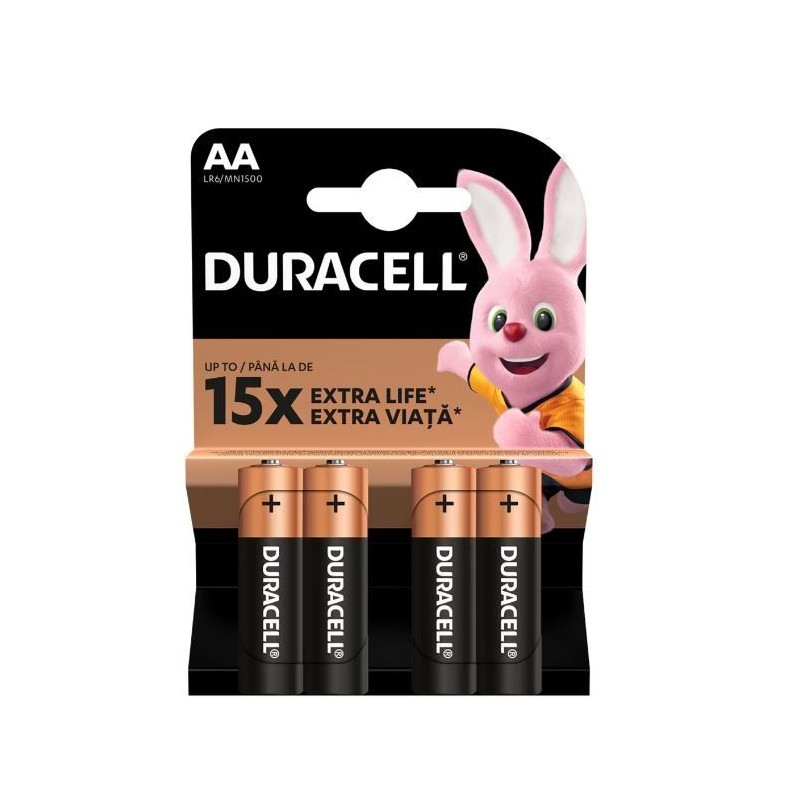 baterie alcalina duracell basic r6 (aa) 4 buc/blister