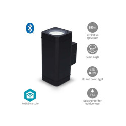 aplica perete exterior smart, 8.5w, 2x 380lm, 2700-6500k, rgb, ip44, nedis