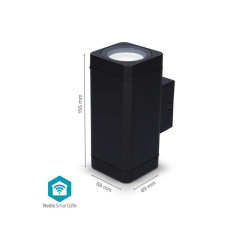aplica perete exterior smart, 8.5w, 2x 380lm, 2700-6500k, rgb, ip44, nedis