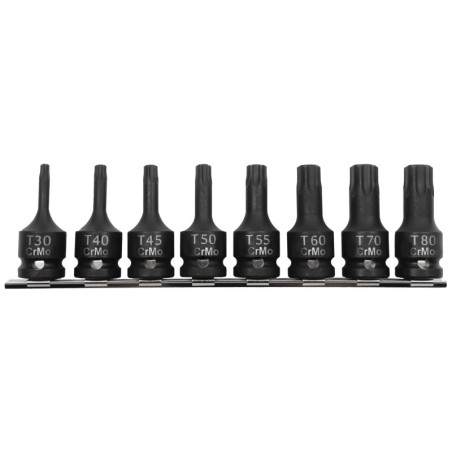 set tubulare impact cu varf torx t30-t80 - 8p.