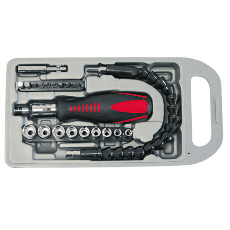 set varfuri si tubulare cu surubelnita clichet - 23p.