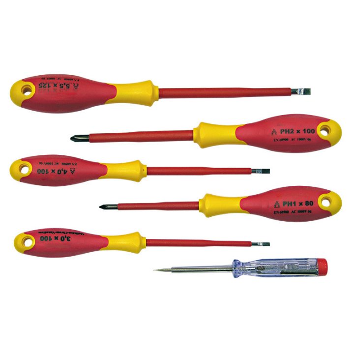 set surubelnite izolate abs plate si pz + tester - 6p.