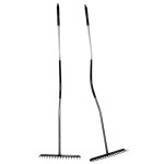 grebla metalica cu maner metalic 150cm / 16 dinti