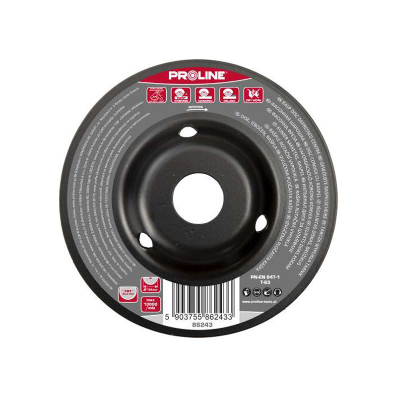 disc raspel depresat / fin - 125mm