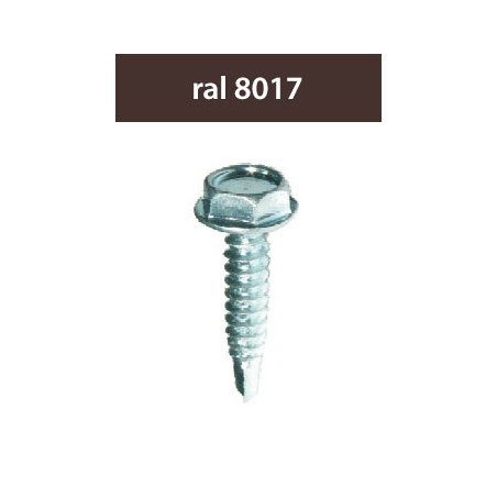 suruburi perforatoare ral8017-maroniu 4.8x28mm, 250/set