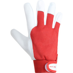 manusa piele ovina / rosu-alb - 8