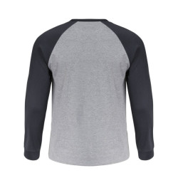 tricou bumbac cu maneca lunga / gri-negru - xl