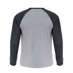 tricou bumbac cu maneca lunga / gri-negru - xl