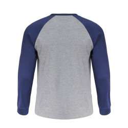 tricou bumbac cu maneca lunga / gri-albastru - s