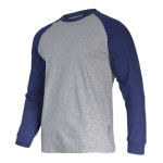 tricou bumbac cu maneca lunga / gri-albastru - m