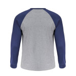 tricou bumbac cu maneca lunga / gri-albastru - m