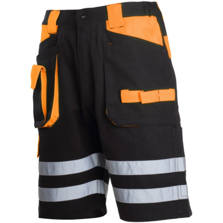 pantalon scurt cu reflectorizant negru-portocaliu - l