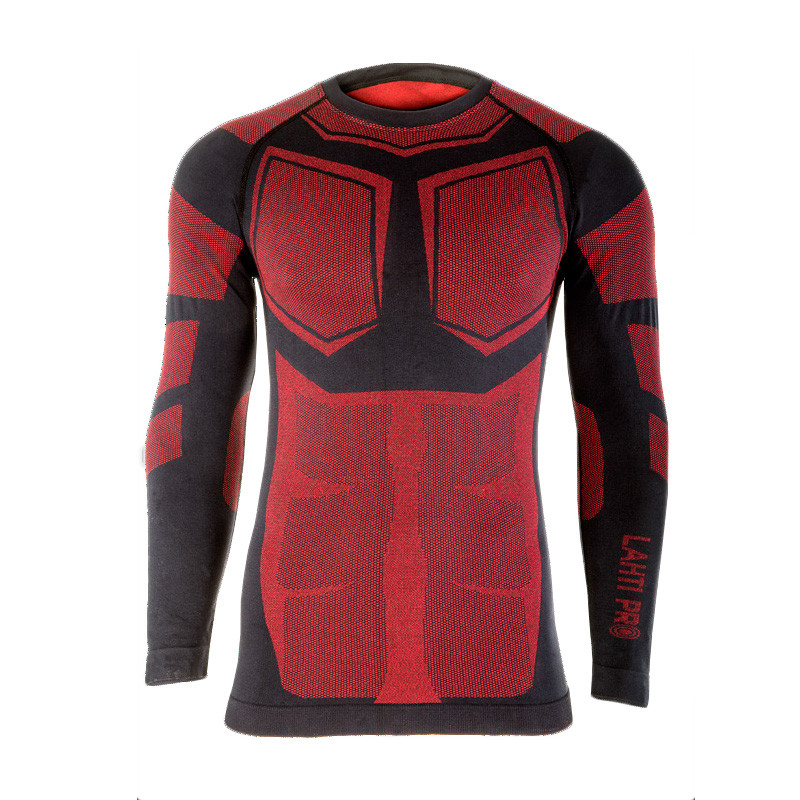 bluza de corp termoactiva / negru-rosu - s/m