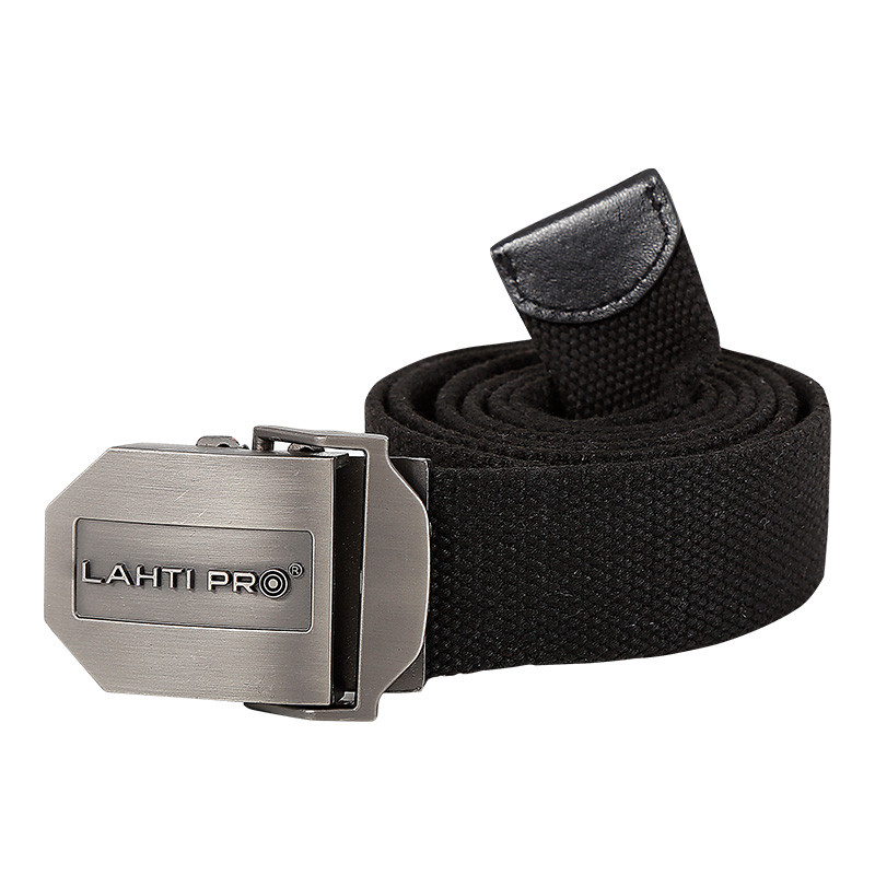 curea poliester-bumbac cu catarama metal 130cm / negru