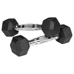gantere dumbbell hex fonta cauciucata 2x1kg rebel activ