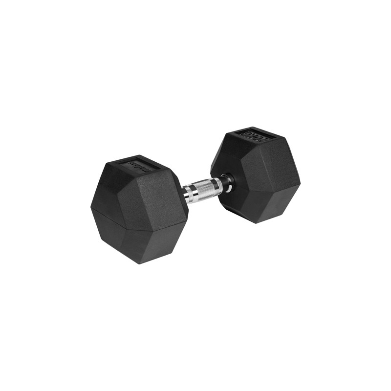 gantere dumbbell hex fonta cauciucata 20kg rebel active