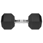 gantere dumbbell hex fonta cauciucata 20kg rebel active