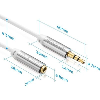 cablu 3.5 tata - 2x 3.5 mama 1.5m sentivus
