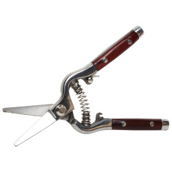 foarfeca vie alungita cu arc si maner lemn / 25mm