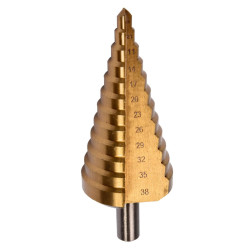 burghiu metal hss-ti conic in trepte 6-38mm
