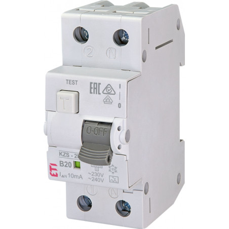 diferential rcbo kzs-2m a b20/0.01 002173215