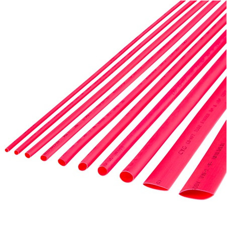 tub termocontractabil 8mm/1m rosu set 10 buc