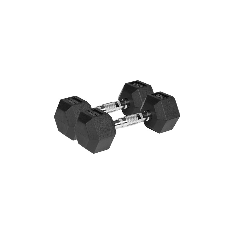 gantere dumbbell hex fonta cauciucata 2x5kg rebel activ