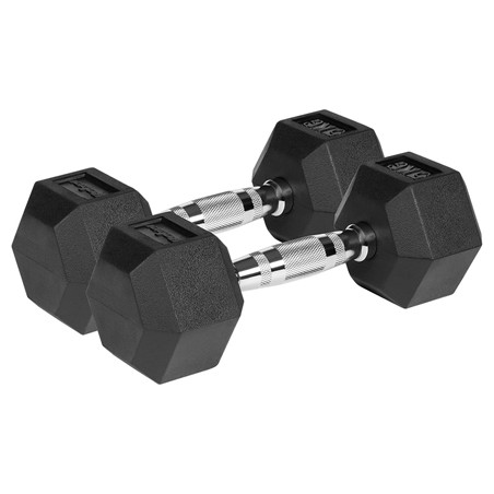 gantere dumbbell hex fonta cauciucata 2x5kg rebel activ