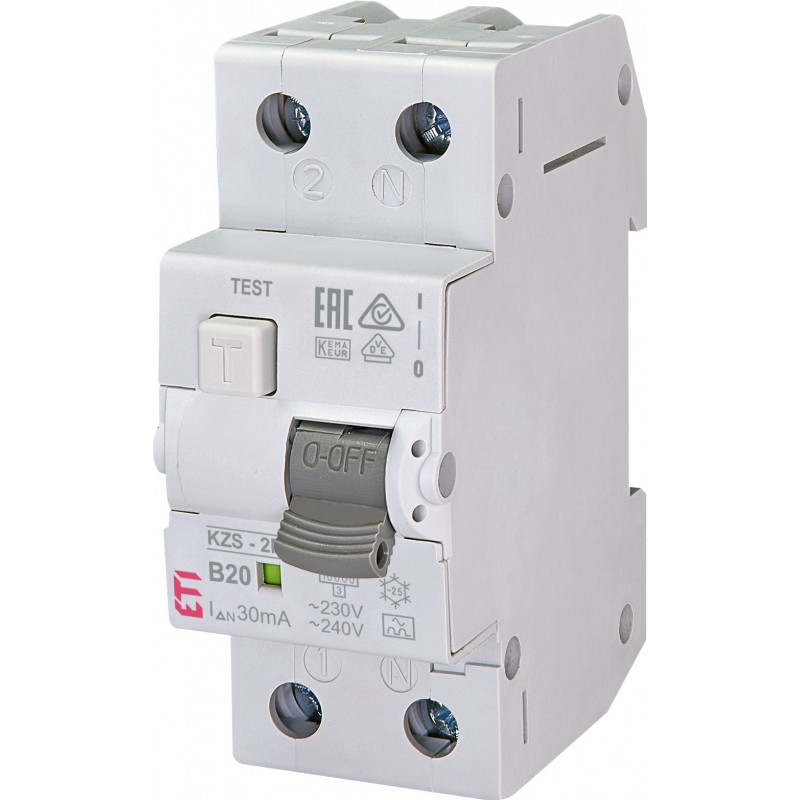 diferential rcbo kzs-2m a b20/0.03 002173205