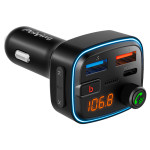 Modulator FM Bluetooth auto cu USB Bluetooth 5.3 handsfree PEIYING USB 32GB QC3.0+PD modulator fm audio bluetooth usb