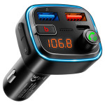 Modulator FM Bluetooth auto cu USB Bluetooth 5.3 handsfree PEIYING USB 32GB QC3.0+PD modulator fm audio bluetooth usb