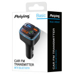 Modulator FM Bluetooth auto cu USB Bluetooth 5.3 handsfree PEIYING USB 32GB QC3.0+PD modulator fm audio bluetooth usb