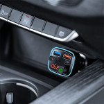 Modulator FM Bluetooth auto cu USB Bluetooth 5.3 handsfree PEIYING USB 32GB QC3.0+PD modulator fm audio bluetooth usb