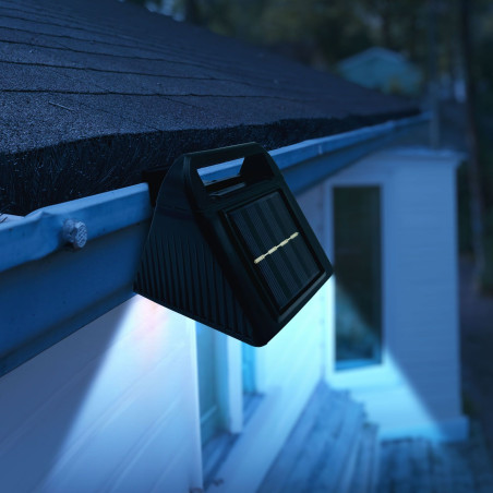 lumina solara pentru jgheab - 6 led-uri smd alb rece - negru